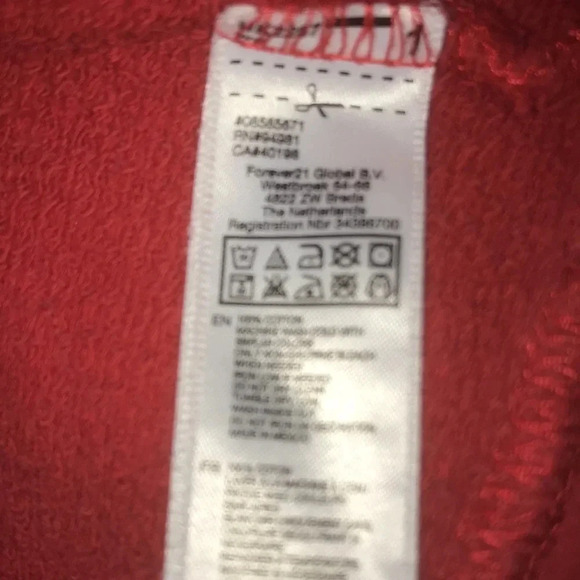 DISNEY X FOREVER 21 London Minnie mouse red long sleeve oversized size SP - Picture 5 of 8